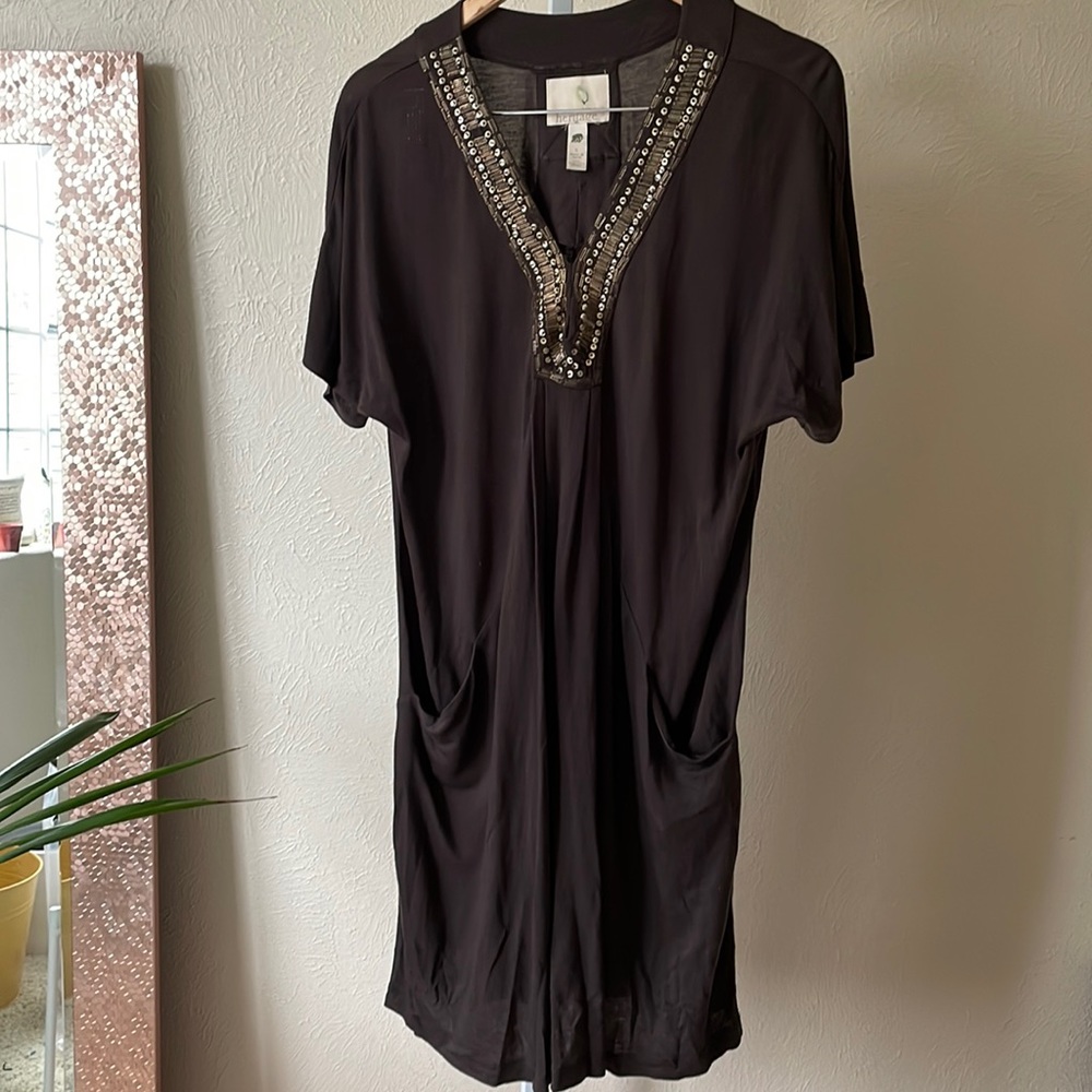Banana Republic heritage lyocell beaded mini dress